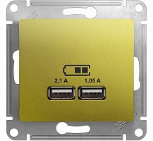 Розетка USB тип A+A без рамки Systeme Electric Glossa 2-м. 2100мА фисташковый картинка
